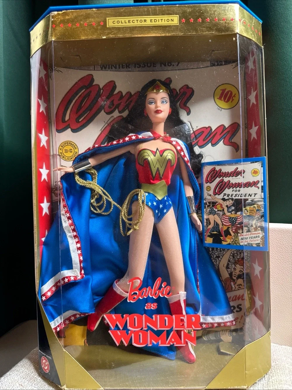 Mattel Barbie as Wonder Woman in Red Blue Gold
